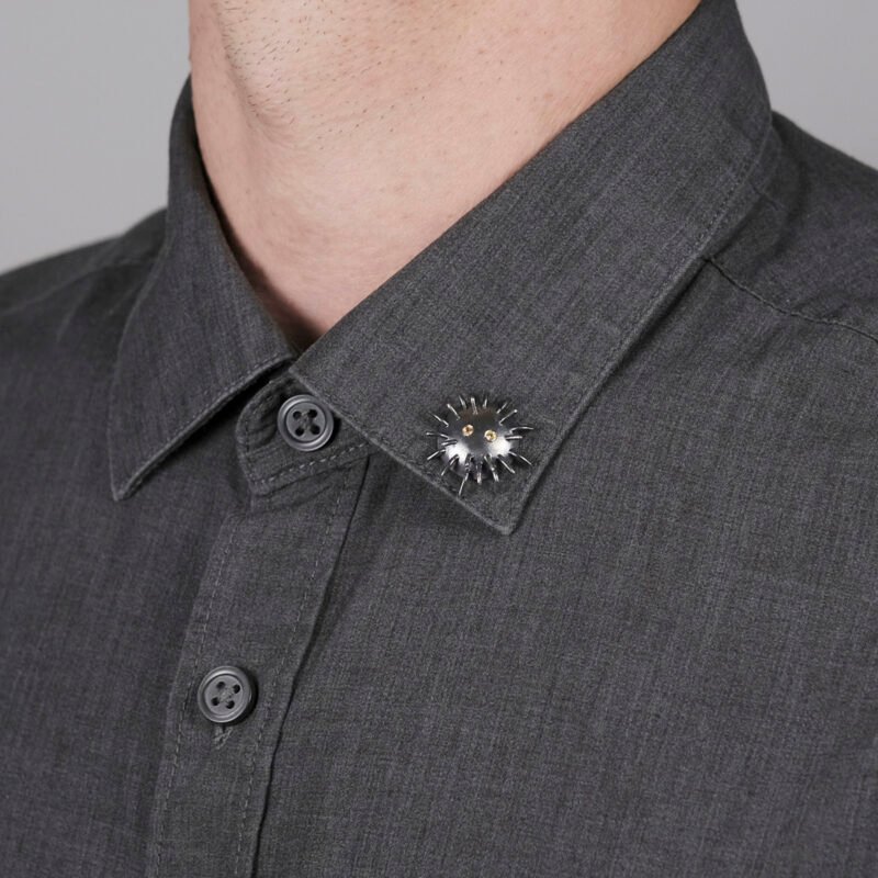 Silver Pin "Trickster" with Yellow Sapphires - Image 1
