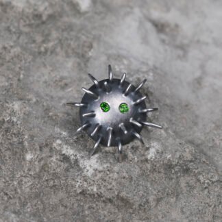 Silver Pin "Kratt" with Chrome Diopsides