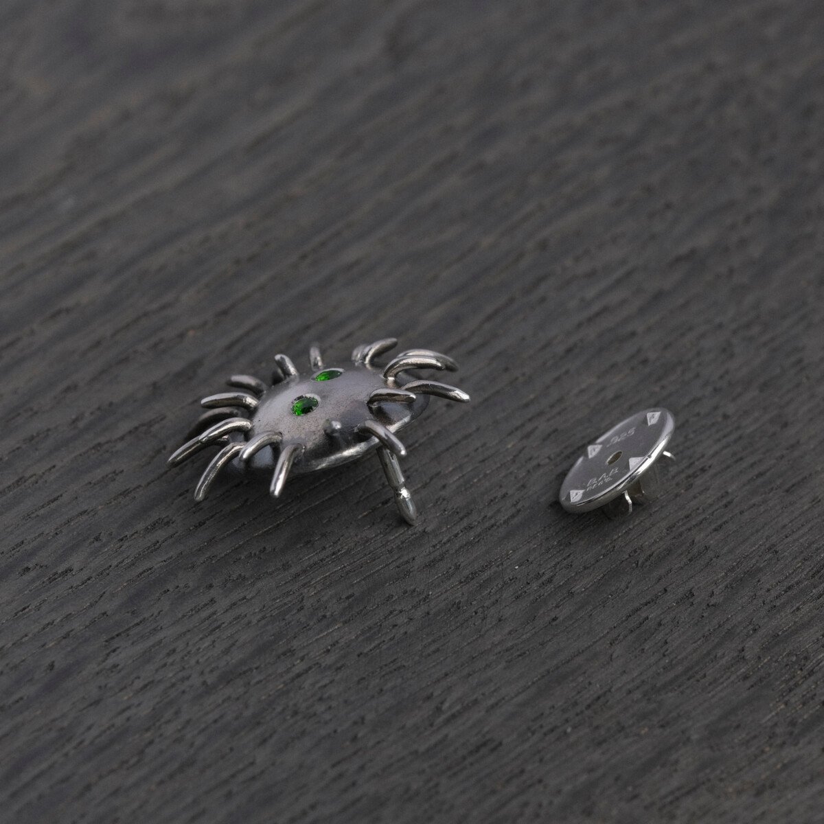 Silver Pin "Trickster" with Chrome Diopsides - Image 3
