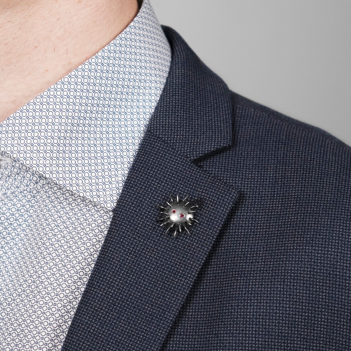 Silver Pin "Trickster" with Garnets - Image 3
