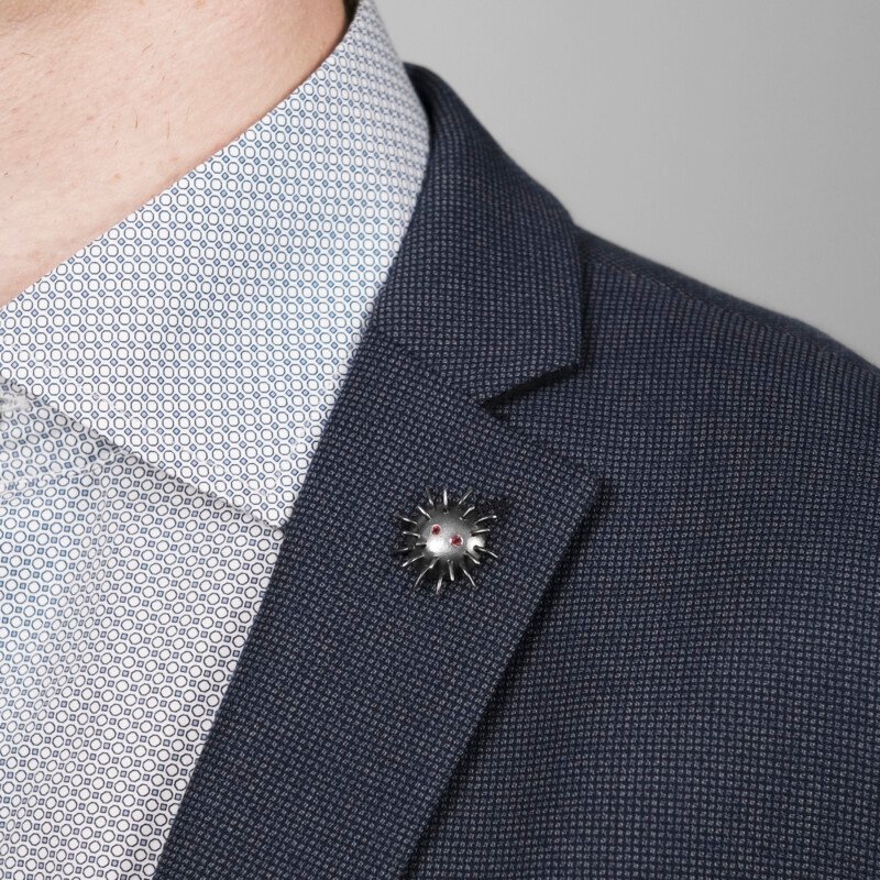 Silver Pin "Trickster" with Garnets - Image 3