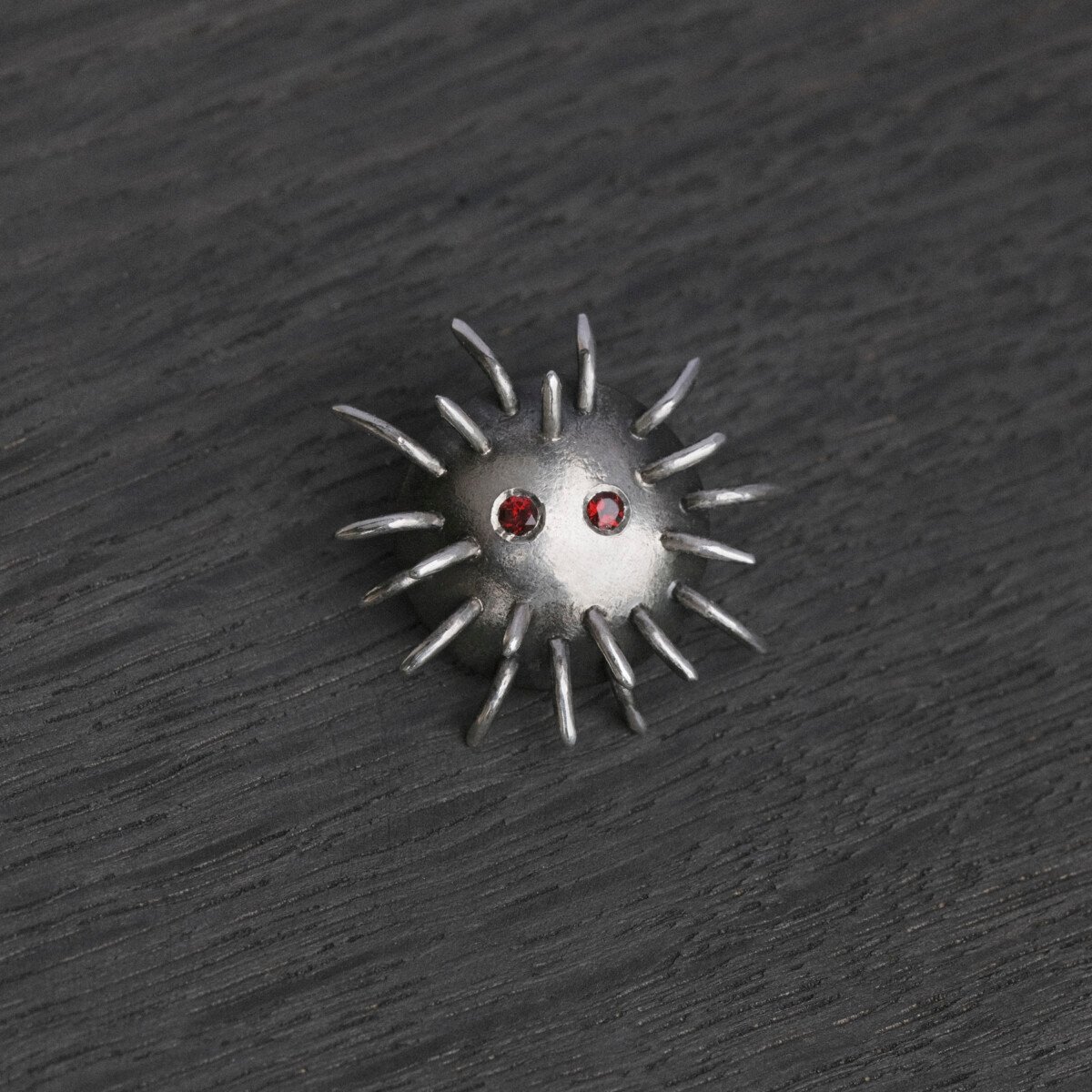 Silver Pin "Trickster" with Garnets - Image 1