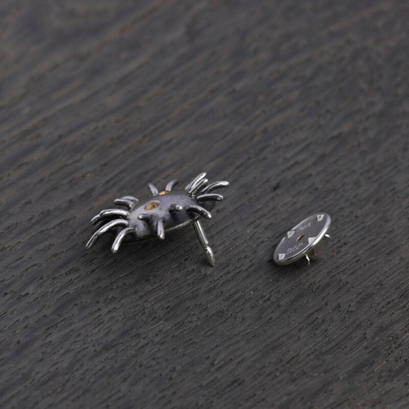 Silver Pin "Trickster" with Yellow Sapphires - Image 3