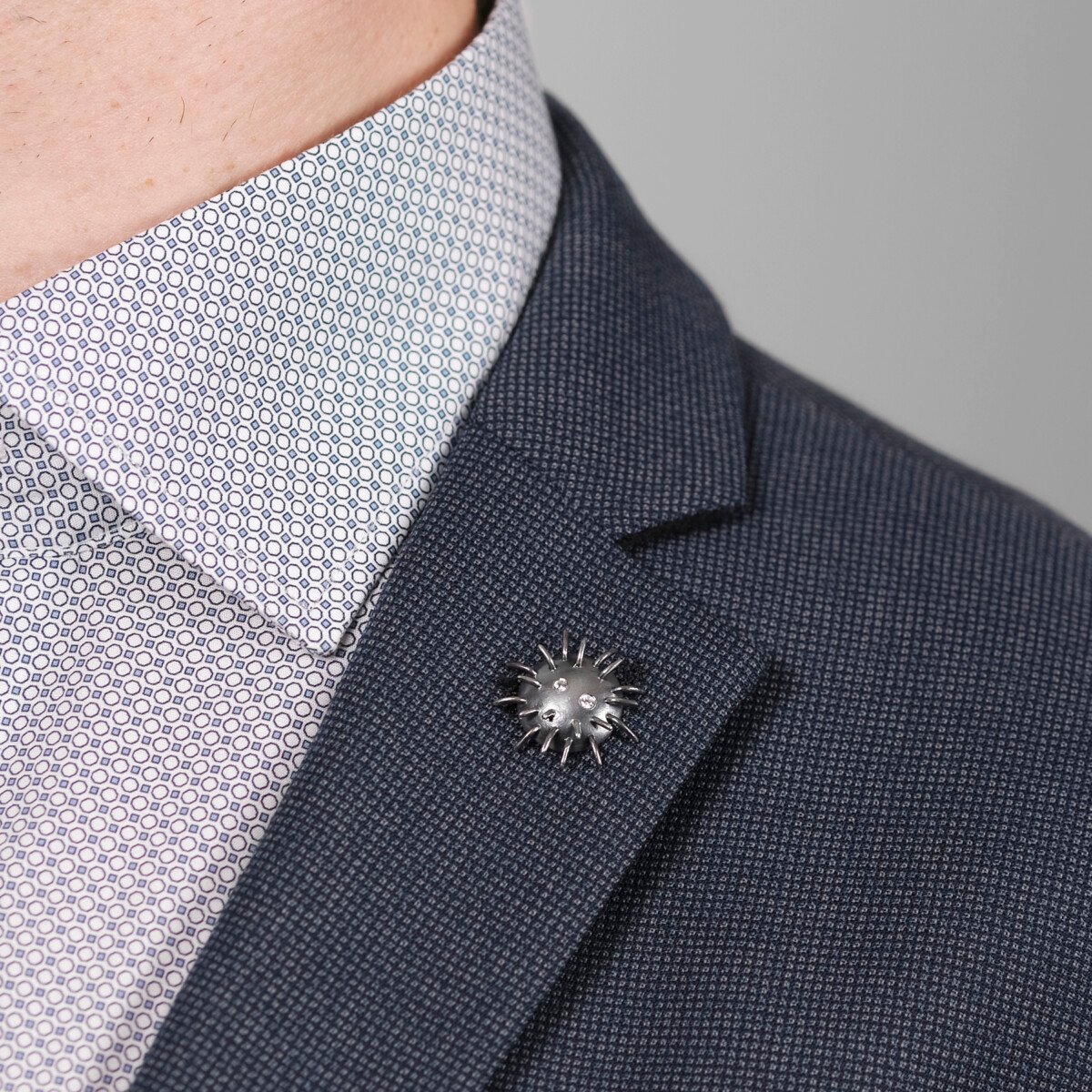 Silver Pin "Trickster" with Zircons - Image 1