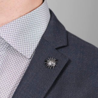 Silver Pin "Kratt" with Zircons