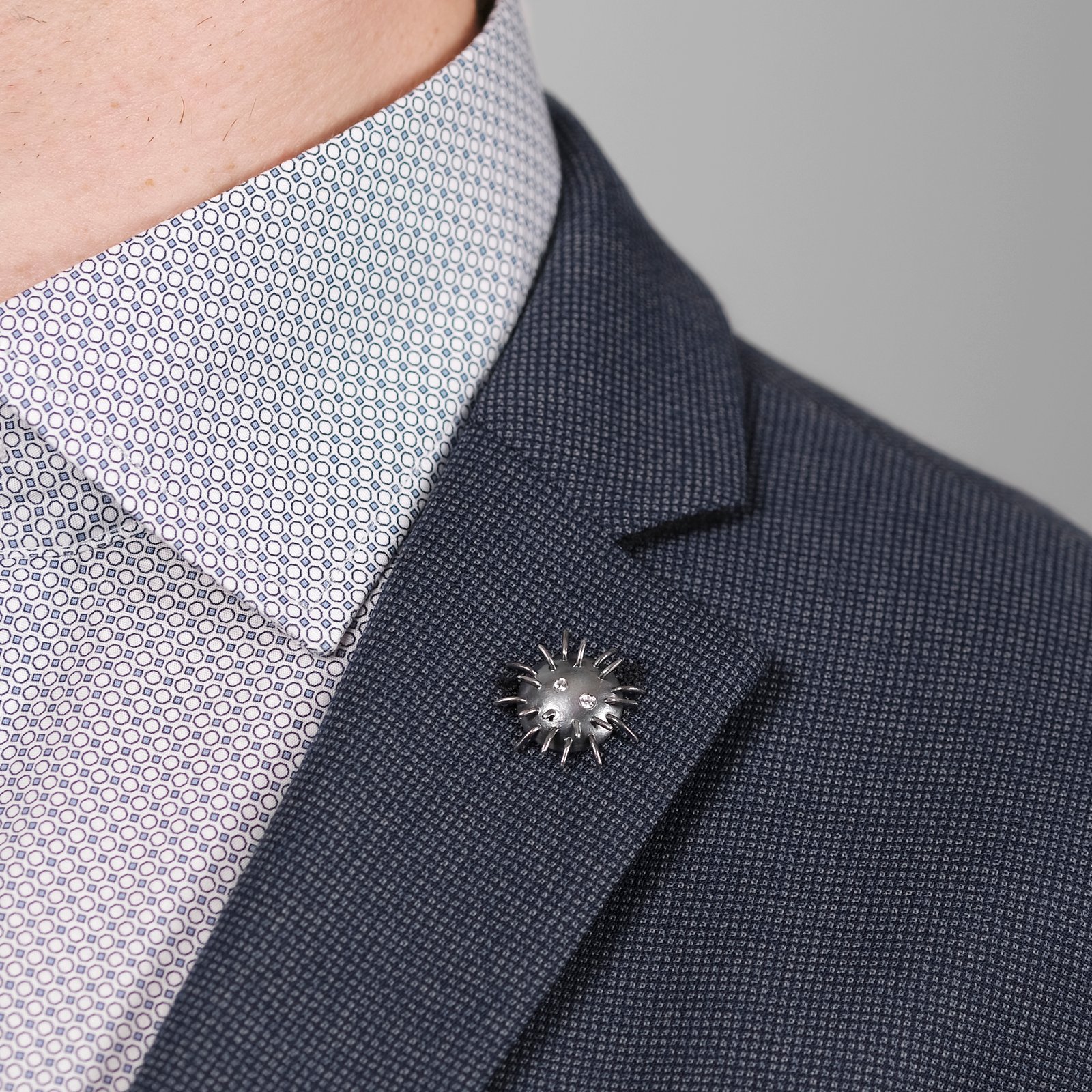 Silver Pin "Trickster" with Zircons - Image 1