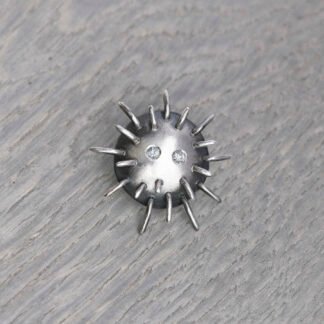 Silver Pin "Kratt" with Zircons