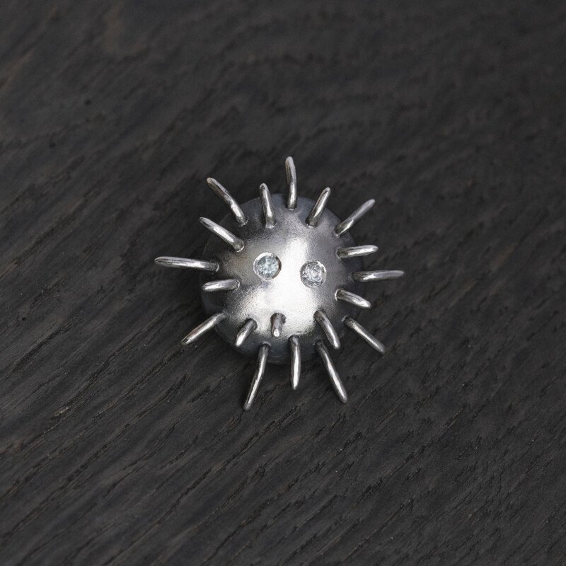 Silver Pin "Trickster" with Zircons - Image 2