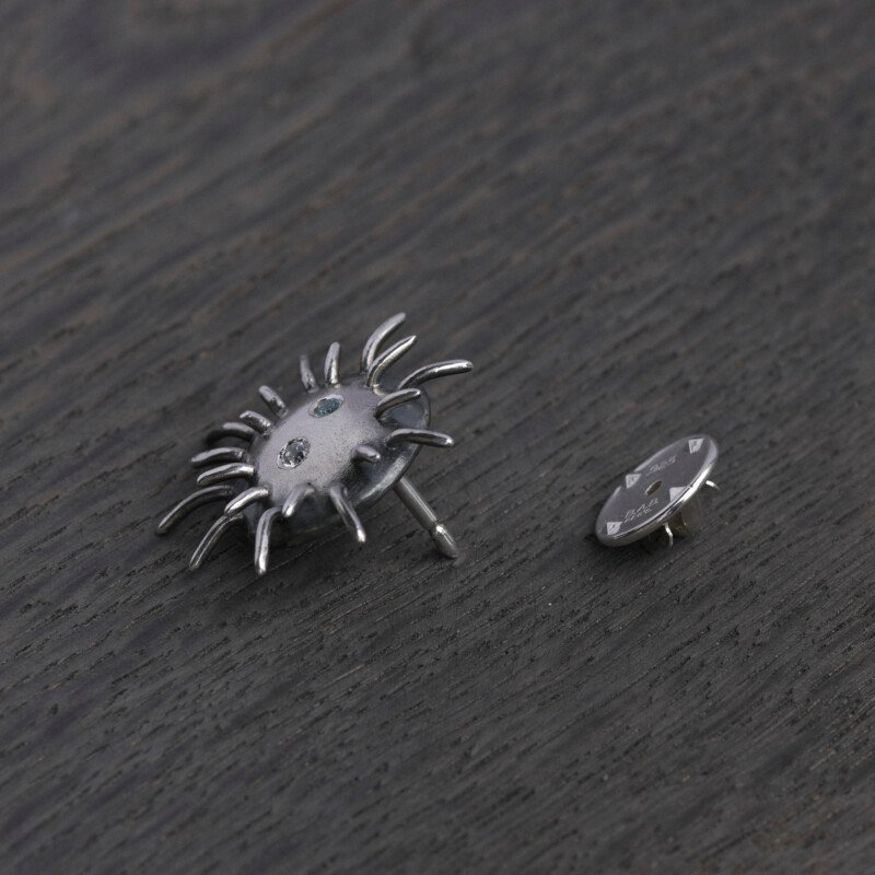 Silver Pin "Trickster" with Zircons - Image 3