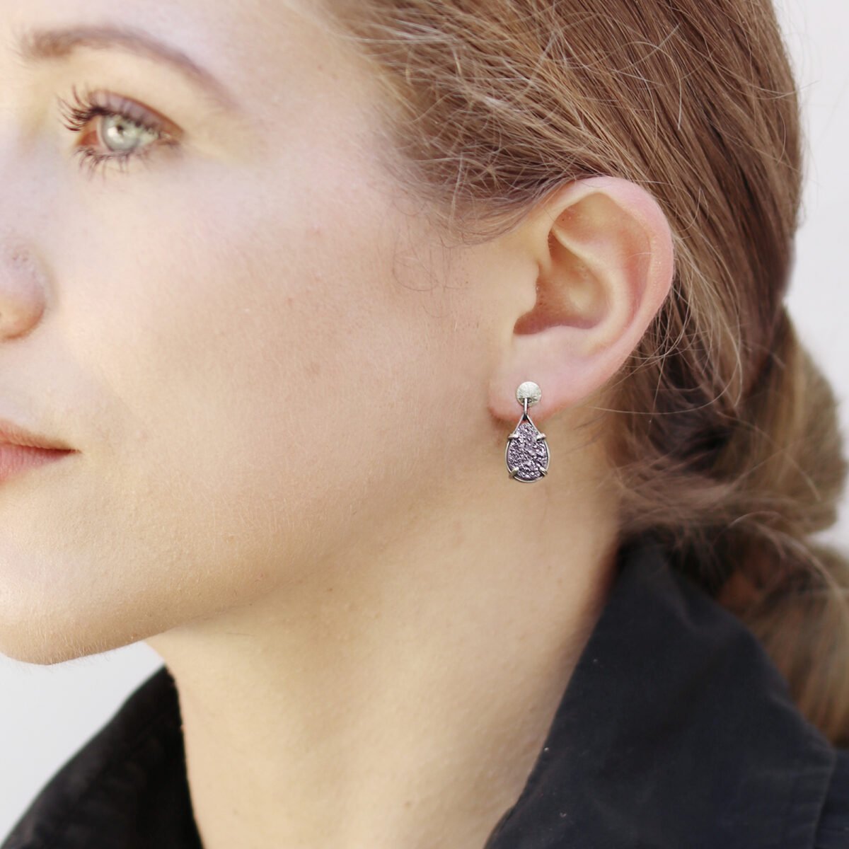 Silver Earrings "Druzy Drops" - Image 3