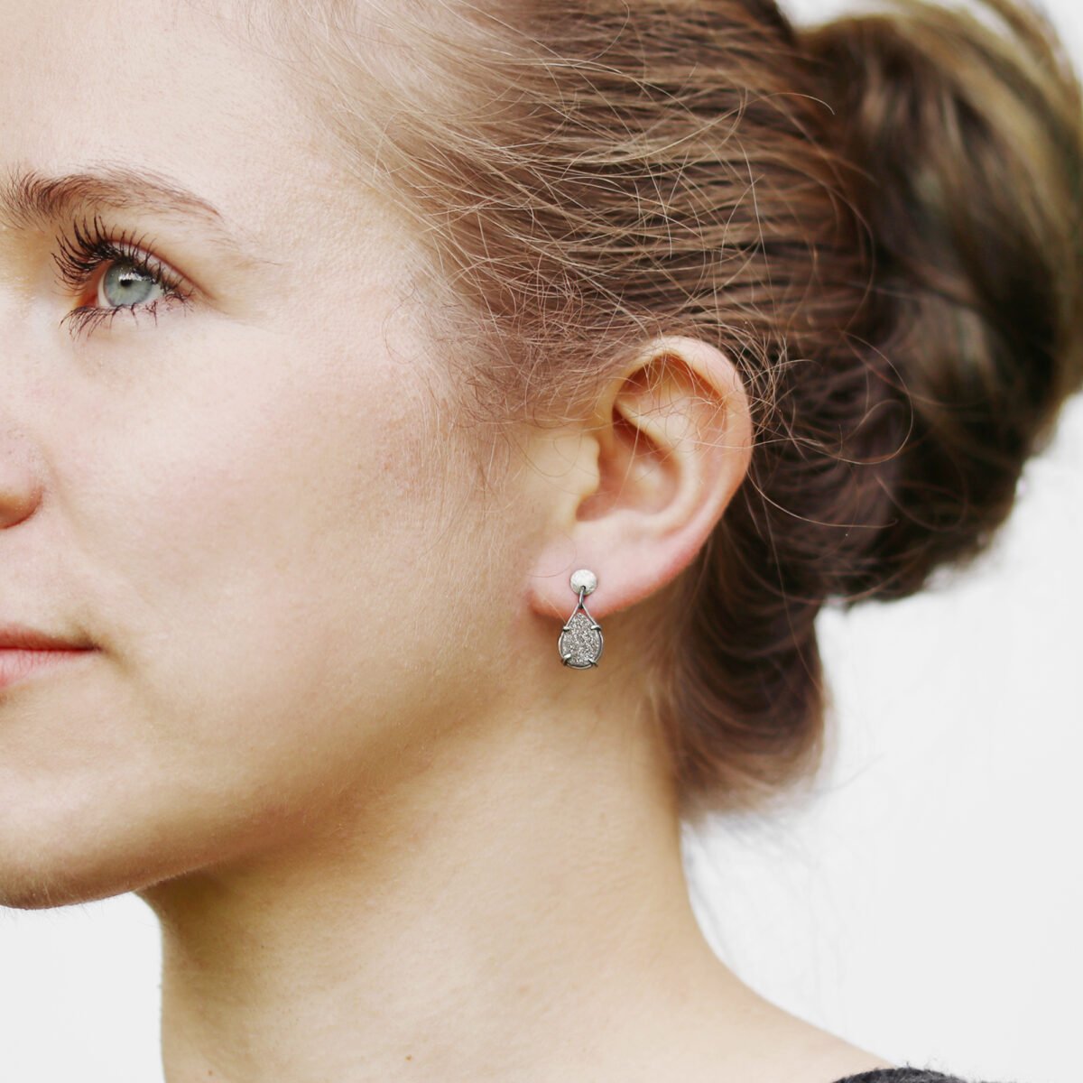 Silver Earrings "Druzy Drops" - Image 3