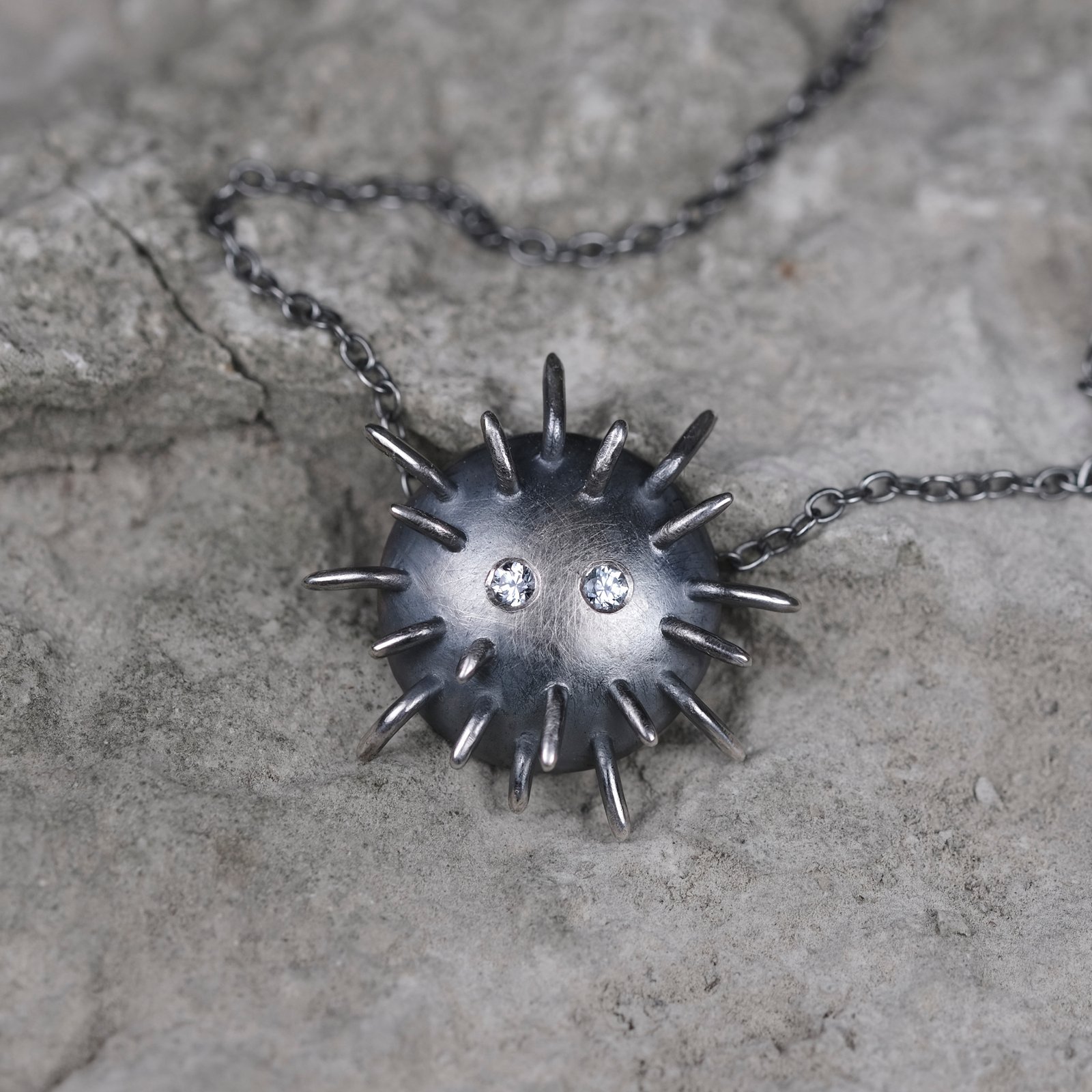 Silver Necklace "Kratt" with Zircons